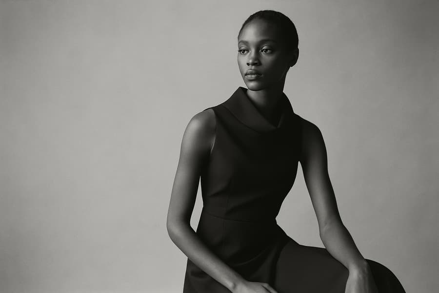 Elegant Black-and-White Portrait
